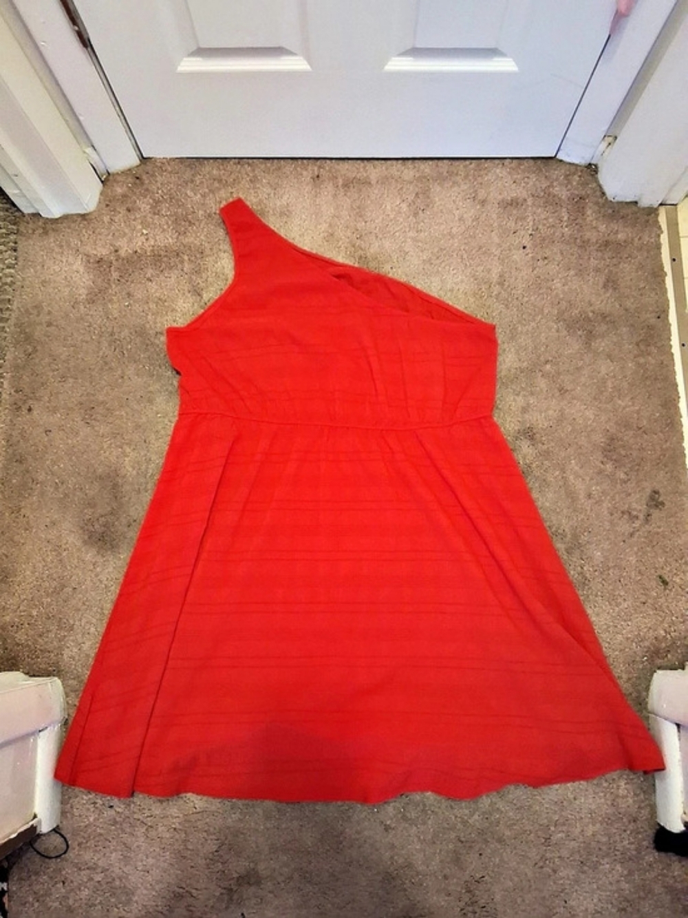 One-Shoulder Mini Dress in Red Like New